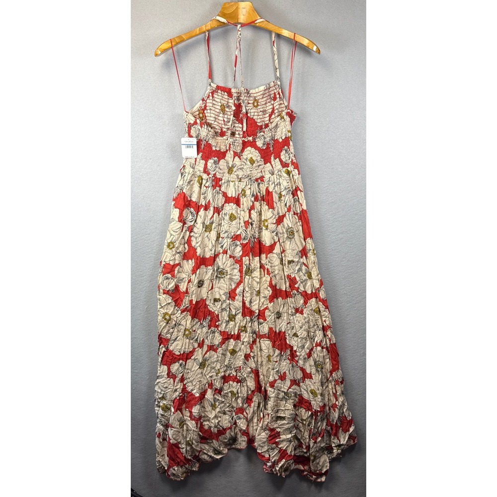 NWT Free People Heat Wave Floral Print Smocked Maxi Dress Womens Size XL Brunch - Picture 11 of 15